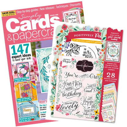 Simply Cards & Papercraft Magazine #268 With Colorado Craft Company Positively Perfect Stamp Set