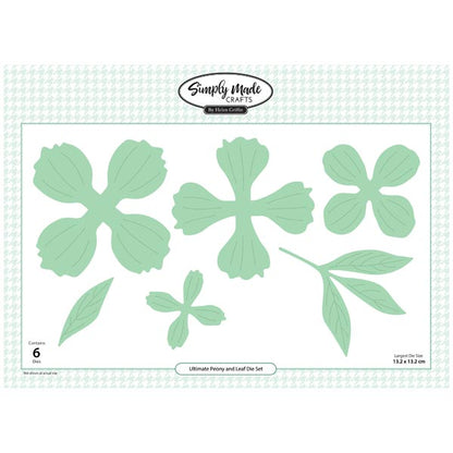 Simply Made Crafts Die Set Ultimate Peony and Leaf Set of 6 | Botanical Collection