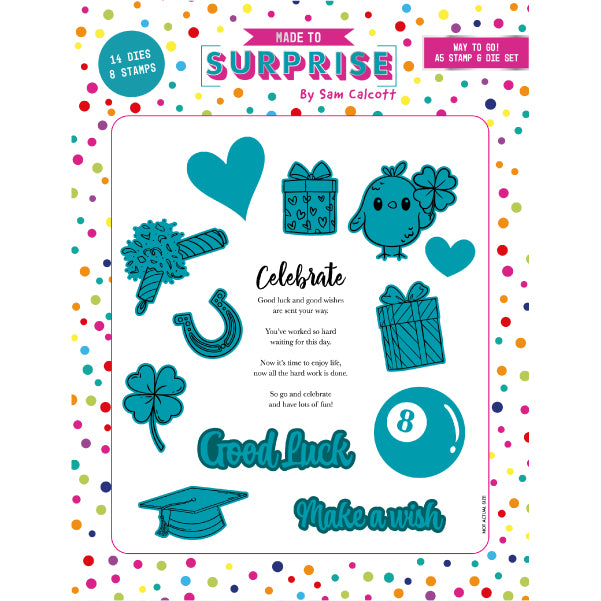 Made to Surprise A5 Stamp and Die Set Way To Go! | Slide & Hide