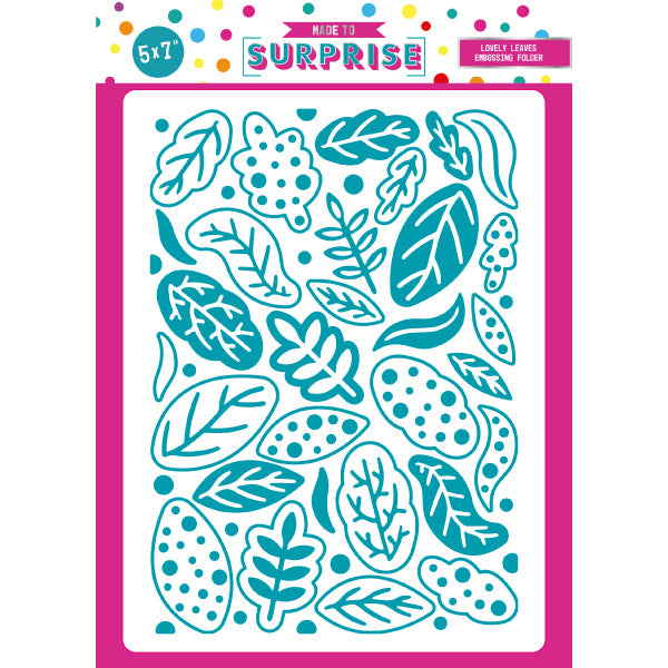 Made To Surprise 5in x 7in Embossing Folder Showstoppers Lovely Leaves by Sam Calcott