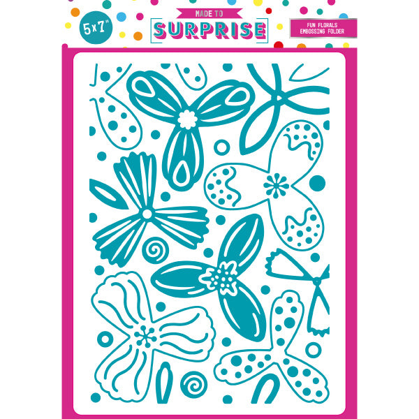 Made To Surprise 5in x 7in Embossing Folder Showstoppers Fun Florals by Sam Calcott