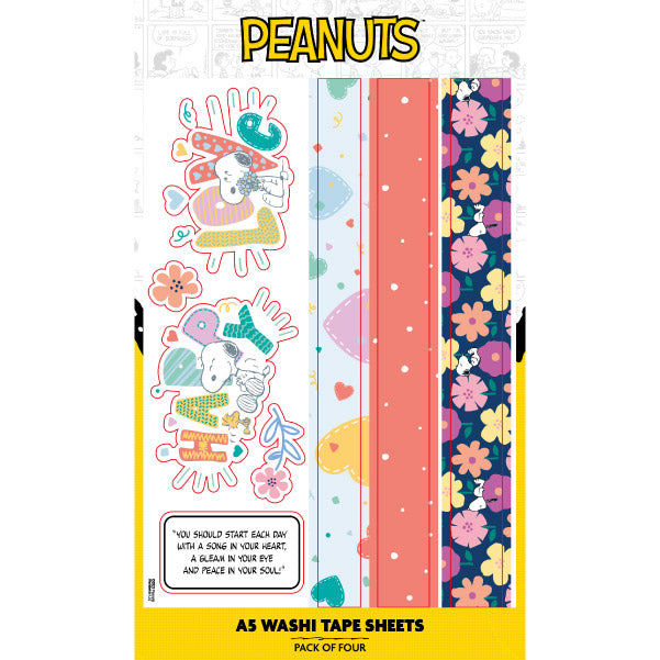 Peanuts Snoopy Washi Tape Stickers Charlie Brown & Friends | 4 Sheets