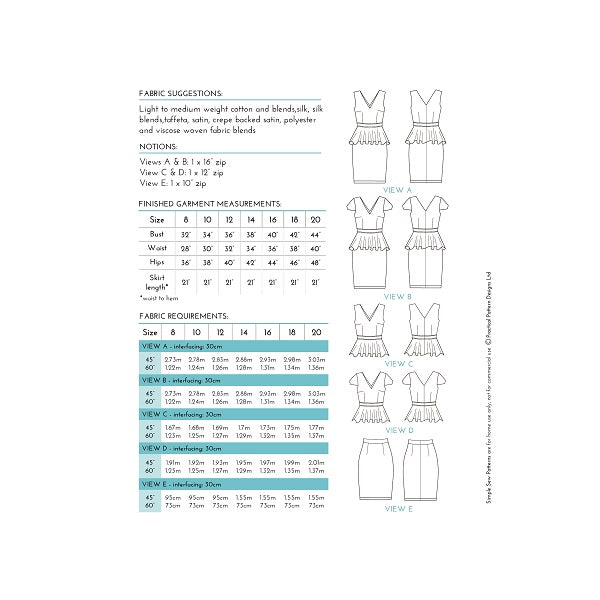 Digital Download | Simple Sew Scarlett Dress Pattern