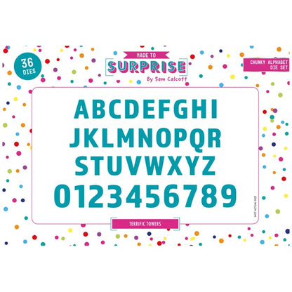 Made To Surprise Die Set Chunky Uppercase Alphabet & Numbers by Sam Calcott | Set of 36