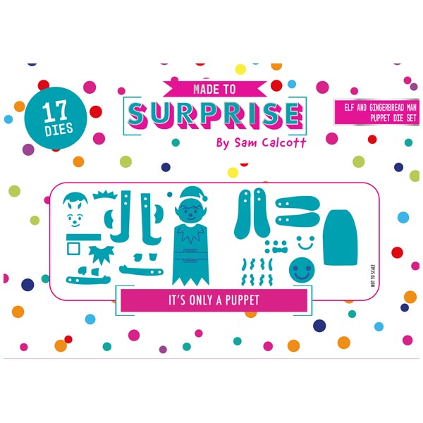 Made To Surprise Die Set Elf and Gingerbread Man Set of 17 | It's Only A Puppet Collection