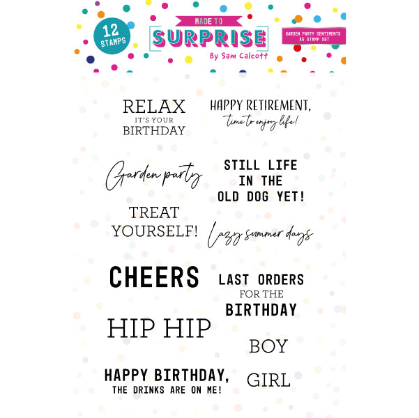 Made to Surprise A5 Stamp Set Garden Party Sentiments | Celebrate Summer