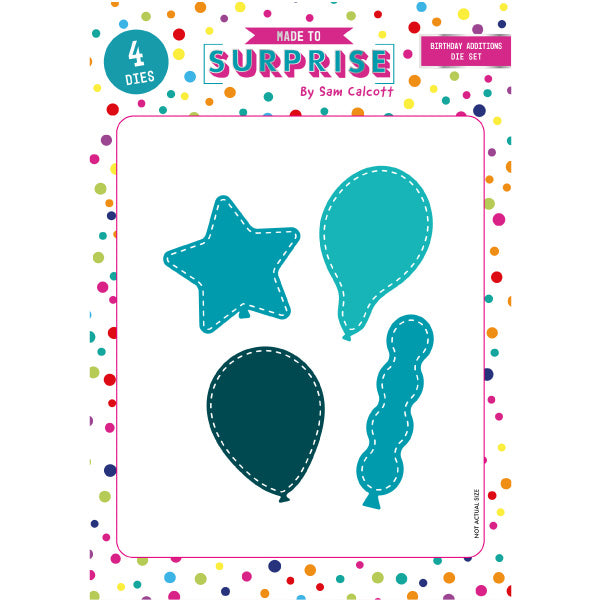 Made To Surprise Die Set Birthday Additions Stitched Balloons by Sam Calcott | Set of 4