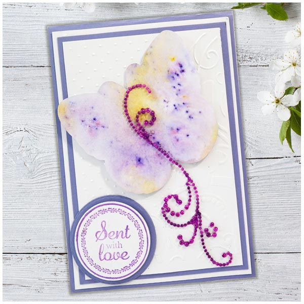 Card Making Magic Embossing Folder Butterflies and Lace Panel | A6