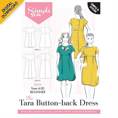 Digital Download | Simple Sew Tara Button-Back Dress Sewing Pattern
