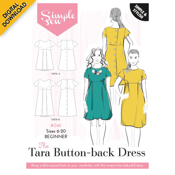 Digital Download | Simple Sew Tara Button-Back Dress Sewing Pattern