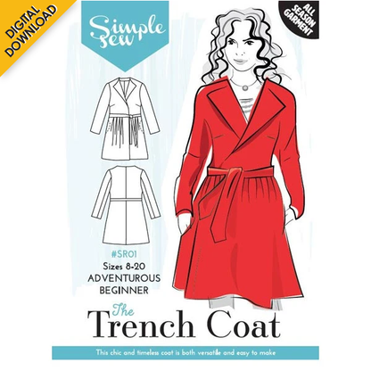 Check Pattern To Download Digital Download | Simple Sew Trench Coat Pattern – Craftworld