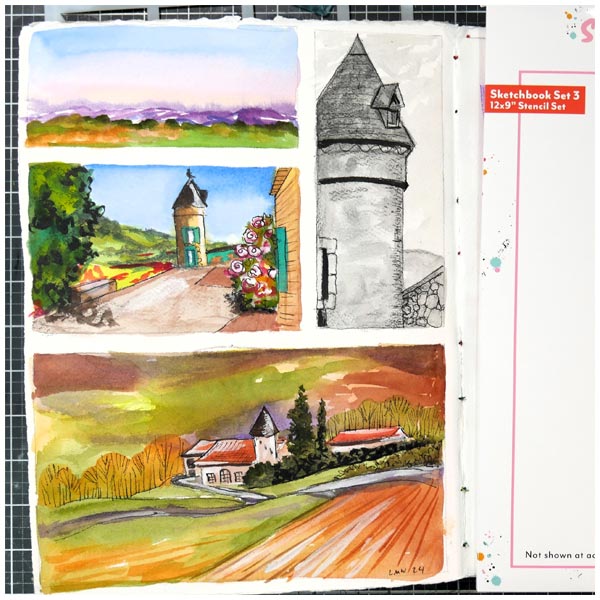 Frugal Crafter Stencil and Mask Set Sketchbook Floozy Set 3 | 9in x 12in