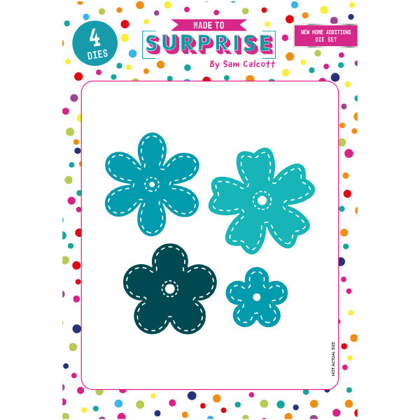 Made To Surprise Die Set New Home Additions Stitched Flowers by Sam Calcott | Set of 4