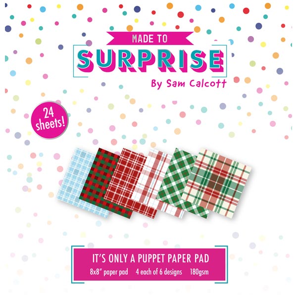 Made To Surprise 8in x 8in Paper Pad Colourful Christmas 24 Sheets | It's Only A Puppet Collection