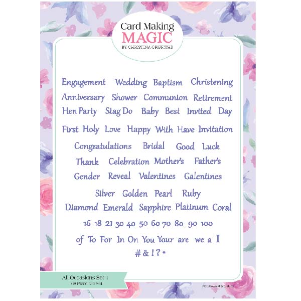 Card Making Magic Die Set All Occasions Sentiments #1 | Set of 68