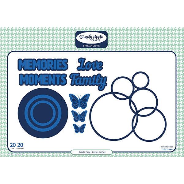 Simply Made Crafts Die Set Medium Album Build A Page Circles | Set of 20