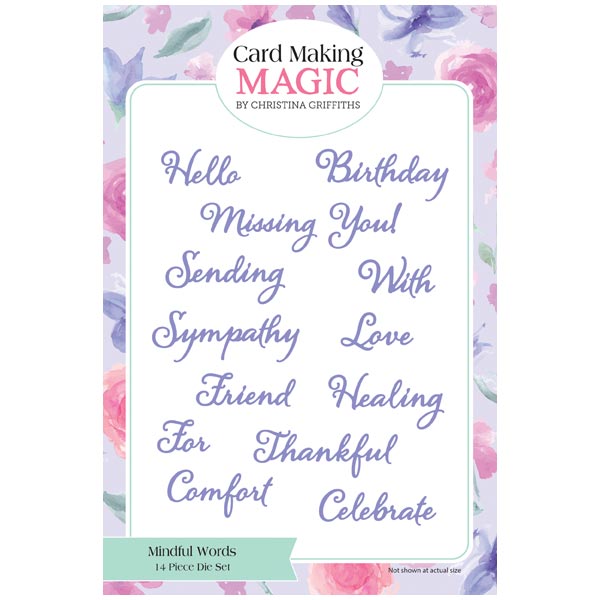 Card Making Magic Die Set Mindful Words Set of 14 | Circular Box Collection