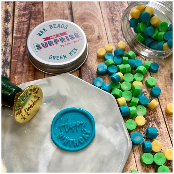 Made To Surprise Wax Seal Beads Set Happy Mail Green Mix