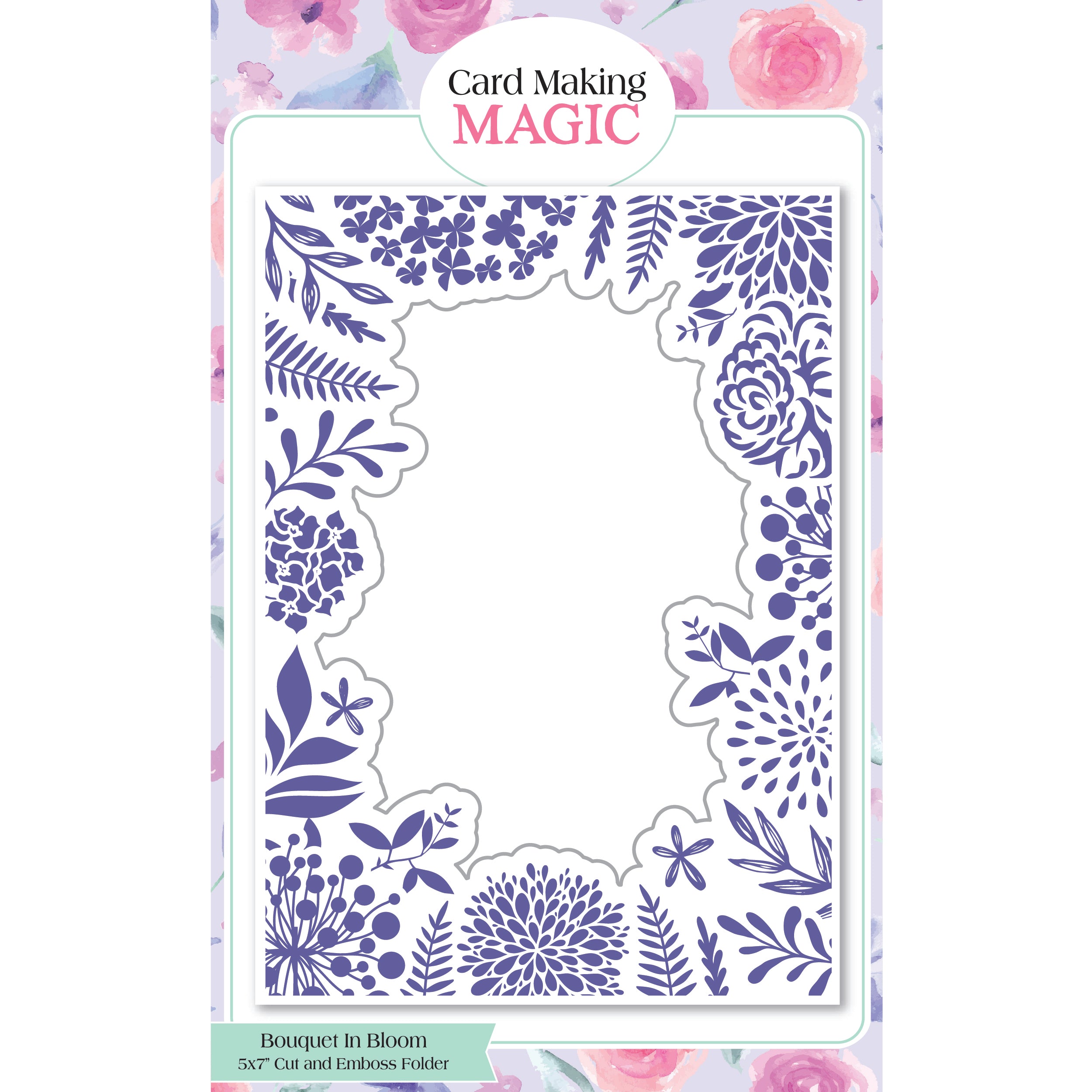 Card Making Magic Cut and Emboss Folder Bouquet In Bloom | 5in x 7in