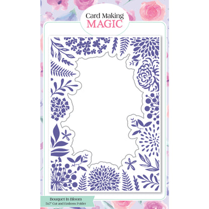 Card Making Magic Cut and Emboss Folder Bouquet In Bloom | 5in x 7in