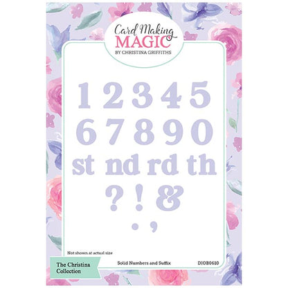 Card Making Magic Die Set Solid Number & Suffix by Christina Griffiths